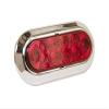4pcs 6" Oval Chrome Bezel Trailer Truck Red 10 LED Surface flush Mount Stop Turn Tail Lights, Red Stop Brake Marker Tail LED Light, for Truck Trailer Trail Bus 12V DC view 3