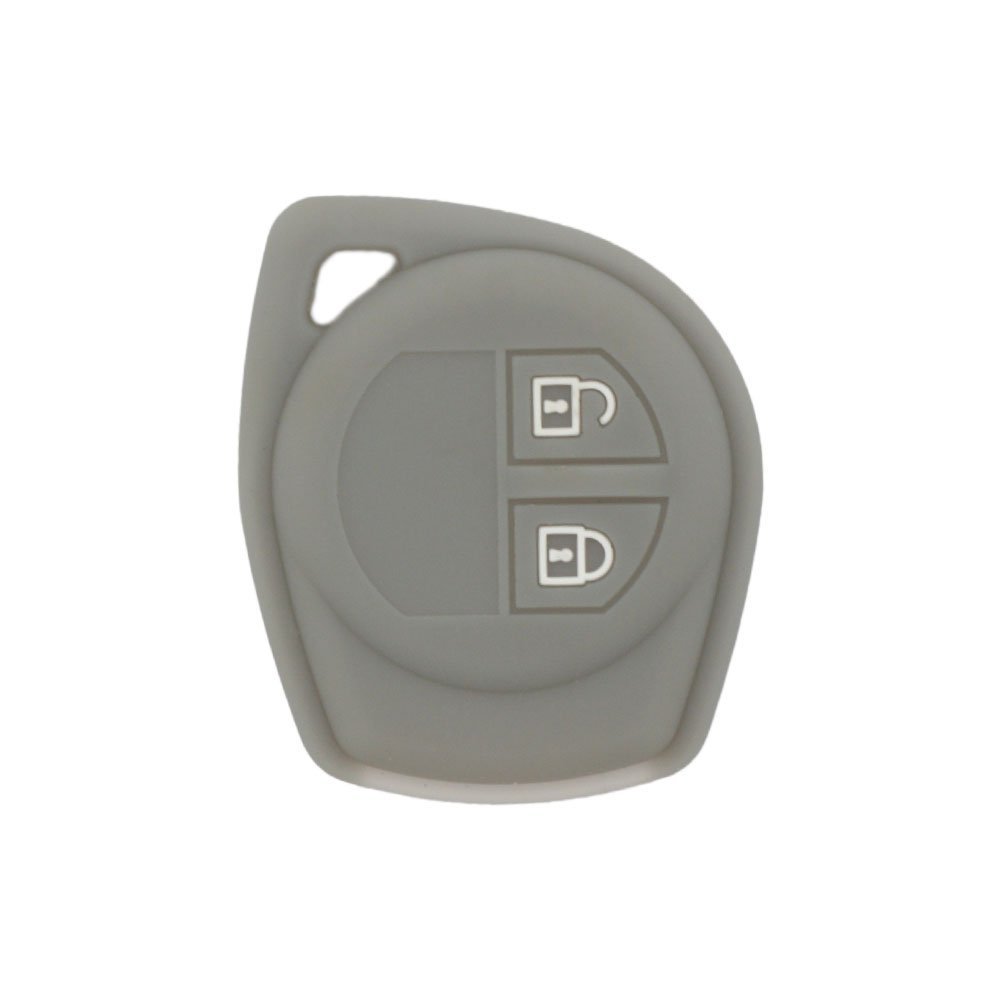 SEGADEN Silicone Cover Protector Case Holder Skin Jacket Compatible with Suzuki 2 Button Remote Key Fob CV4545 Gray