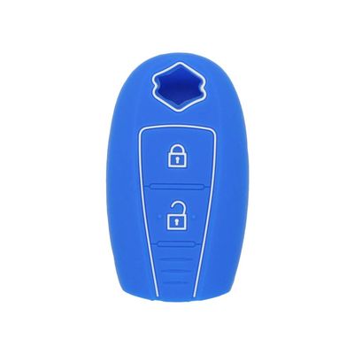SEGADEN Silicone Cover Protector Case Holder Skin Jacket Compatible with SUZUKI 2 Button Remote Key Fob CV4543 Deep Blue