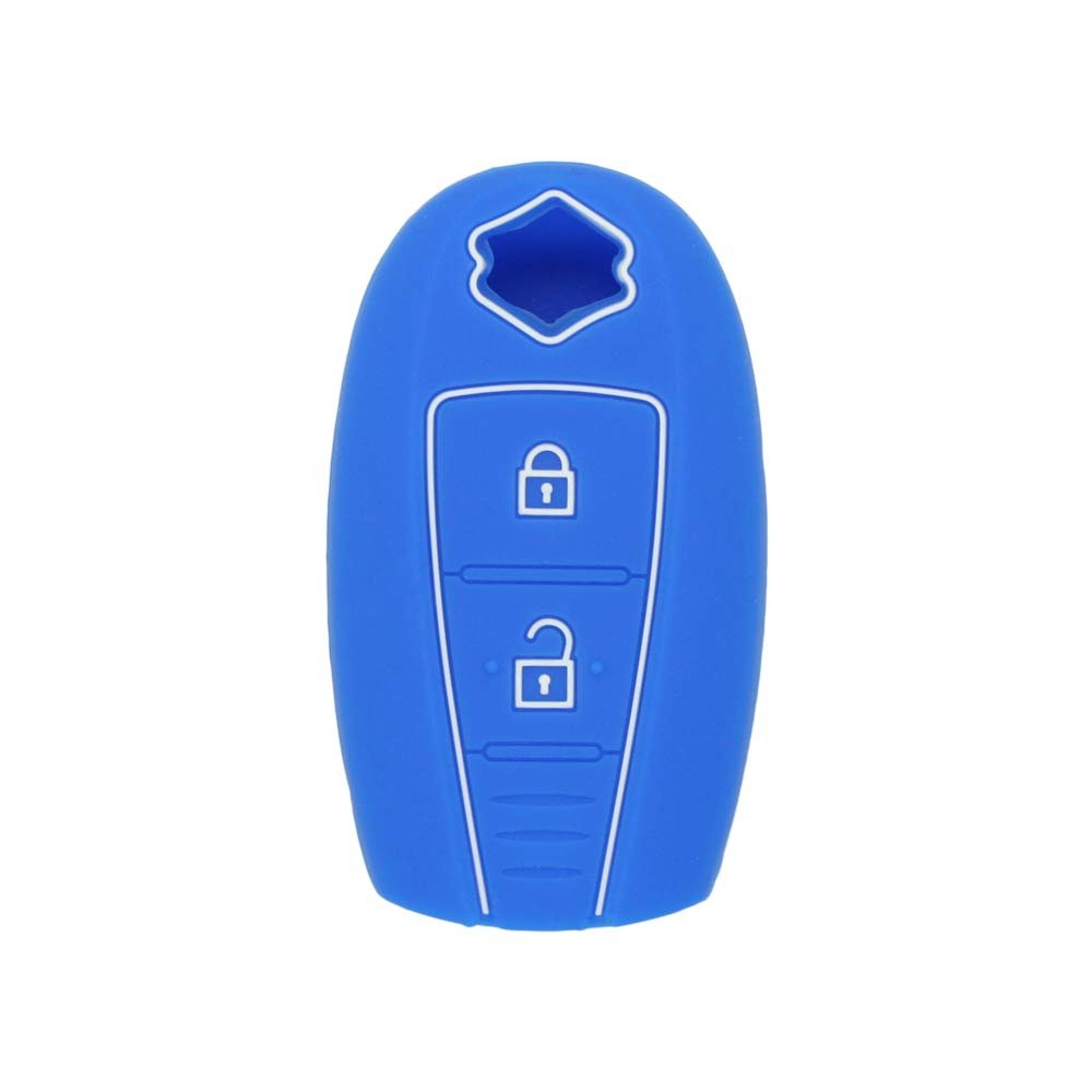 SEGADEN Silicone Cover Protector Case Holder Skin Jacket Compatible with SUZUKI 2 Button Remote Key Fob CV4543 Deep Blue