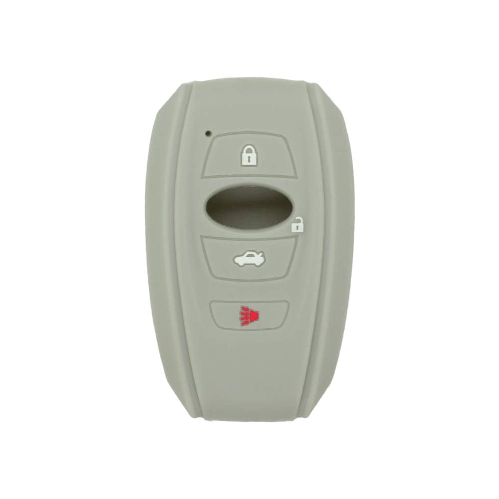 SEGADEN Silicone Cover Protector Case Holder Skin Jacket Compatible with Subaru 4 Button Smart Remote Key Fob CV4255 Gray