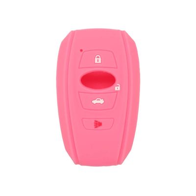 SEGADEN Silicone Cover Protector Case Holder Skin Jacket Compatible with Subaru 4 Button Smart Remote Key Fob CV4255 Pink
