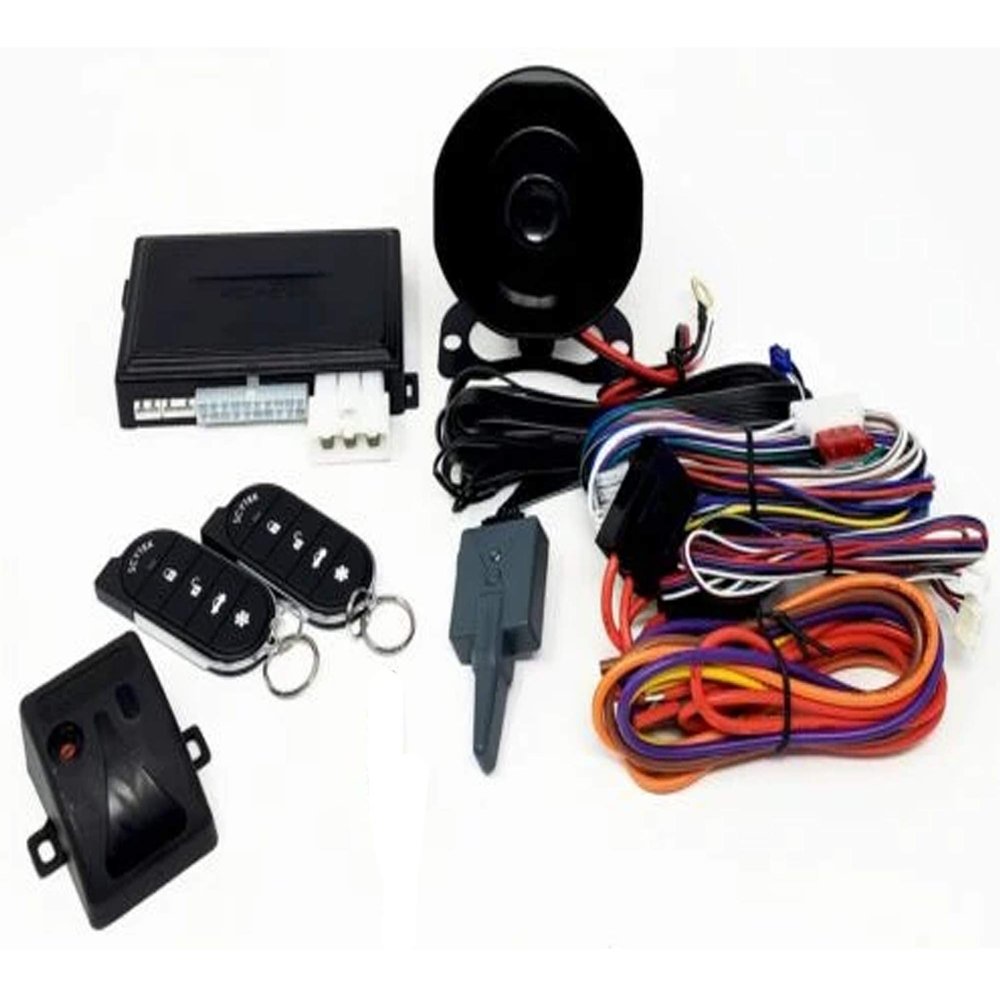 Car Alarm Security 2 After Market Door Locks, Keyless Entry 1-Way Fob Remote Start Scytek A4