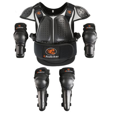 Kids Dirt Bike Gear Chest Protector MotocrossYouth Motorcycle Armor Suit with Knee Shin Guard Elbow Pads for Boys Girls Riding Protective Gear
