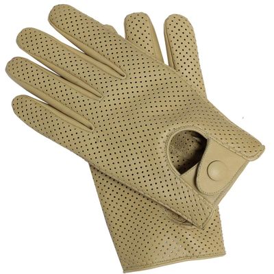 Riparo Women's Genuine Leather Mesh Perforated Driving Motorcycle Gloves (X-Large, Sand)