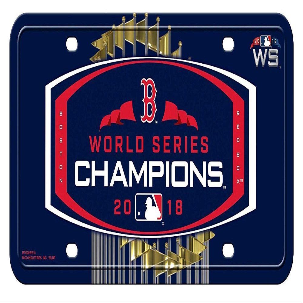 Red Sox 2018 World Series Champions Metal License Plate Tag Sign