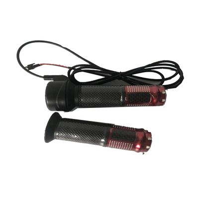 Style Universal Voltage Red Twist Throttle, 24V 36V 48V 3 Wire Twist Throttle Hand Grip for Scooter, for E-Bike DIY Conversion Kit Parts.