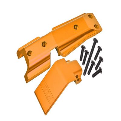 GPM For Traxxas E-Revo 2.0 VXL Brushless (86086-4) Upgrade Parts Aluminum Front Skid Plate - 2Pc Set Orange