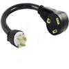 5-20P 3-Pin Male Plug to TT-30R 3-Prong Female RV Travel Trailer Camper Motor Home Receptacle Outlet Box NEMA Electric Power Cord Adapter/Converter 220/250V Input 110/125V Output view 1
