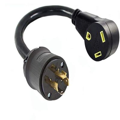 L14-20P 4-Pin Male Twist Lock Generator Plug to TT-30R Female RV Travel Trailer Camper Motor Home Receptacle Outlet Box NEMA Electric Power Cord Adapter/Converter 110/125V Input 110/125V Output