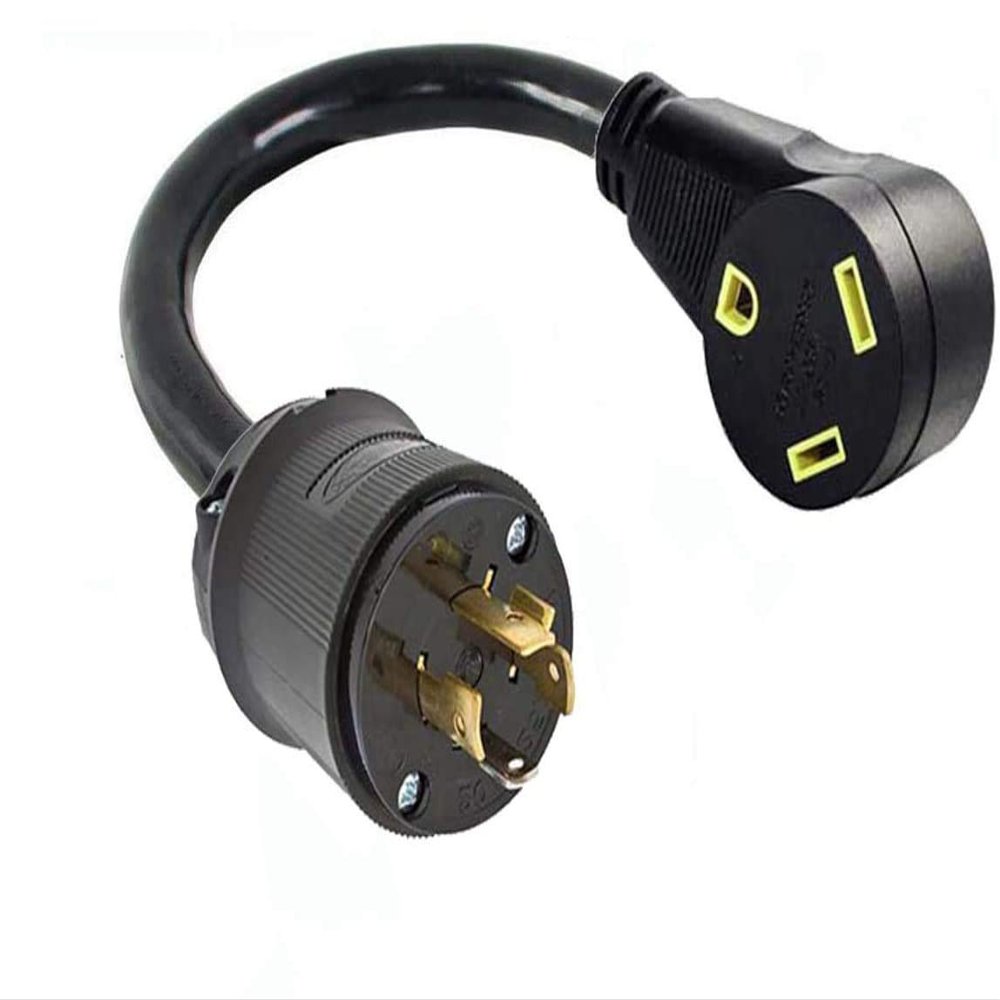 L14-20P 4-Pin Male Twist Lock Generator Plug to TT-30R Female RV Travel Trailer Camper Motor Home Receptacle Outlet Box NEMA Electric Power Cord Adapter/Converter 110/125V Input 110/125V Output