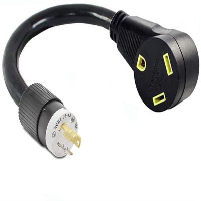 L5-15P 3-Pin Male Twist Lock Plug to TT-30R 3-Prong Female RV Travel Trailer Camper Motor Home Receptacle Outlet Box NEMA Electric Power Cord Adapter/Converter 110/125V Input 110/125V Output
