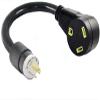 L5-15P 3-Pin Male Twist Lock Plug to TT-30R 3-Prong Female RV Travel Trailer Camper Motor Home Receptacle Outlet Box NEMA Electric Power Cord Adapter/Converter 110/125V Input 110/125V Output view 1