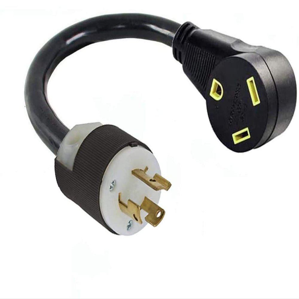L6-15P 3-Pin Male Twist Lock Generator Plug to TT-30R Female RV Travel Trailer Camper Motor Home Receptacle Outlet Box NEMA Electric Power Cord Adapter/Converter 110/125V Input 110/125V Output