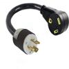 L6-15P 3-Pin Male Twist Lock Generator Plug to TT-30R Female RV Travel Trailer Camper Motor Home Receptacle Outlet Box NEMA Electric Power Cord Adapter/Converter 110/125V Input 110/125V Output view 1