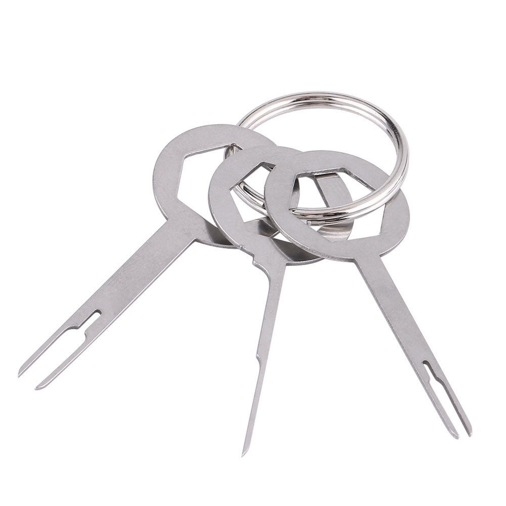 3 Pcs Wire Terminal Removal Tool Set Electrical Terminal Remover Auto Car Plug Terminal Pin Removal Tool Kit Wire Connector Puller(Metal Handle)