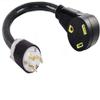 L5-30P 3-Pin Male Twist Lock Plug to TT-30R 3-Prong Female RV Travel Trailer Camper Motor Home Receptacle Outlet Box NEMA Electric Power Cord Adapter/Converter 110/125V Input 110/125V Output view 1