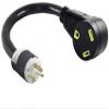 6-15P 3-Pin Male Plug to TT-30R 3-Prong Female RV Travel Trailer Camper Motor Home Receptacle Outlet Box NEMA Electric Power Cord Adapter/Converter 220/250V Input 110/125V Output view 1