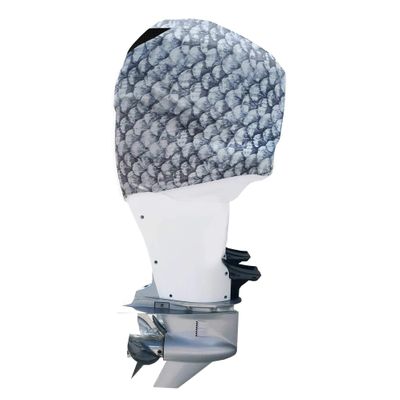 OUTERENVY Grey Fish Scales Outboard Motor Cover for Yam 3.3 V6 F200-250HP 2004-2009 (Rear Vents) | Made in USA to Stay on While You Run! | 104C