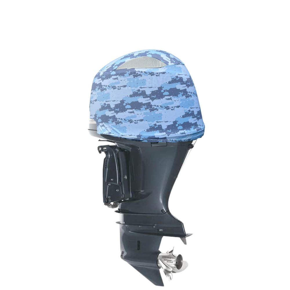 OUTERENVY Blue Digital Camo Outboard Motor Cover for Yam 2.8 F150-200HP 2014-Present (Side Vents) | Made in USA to Stay on While You Run! | 106E
