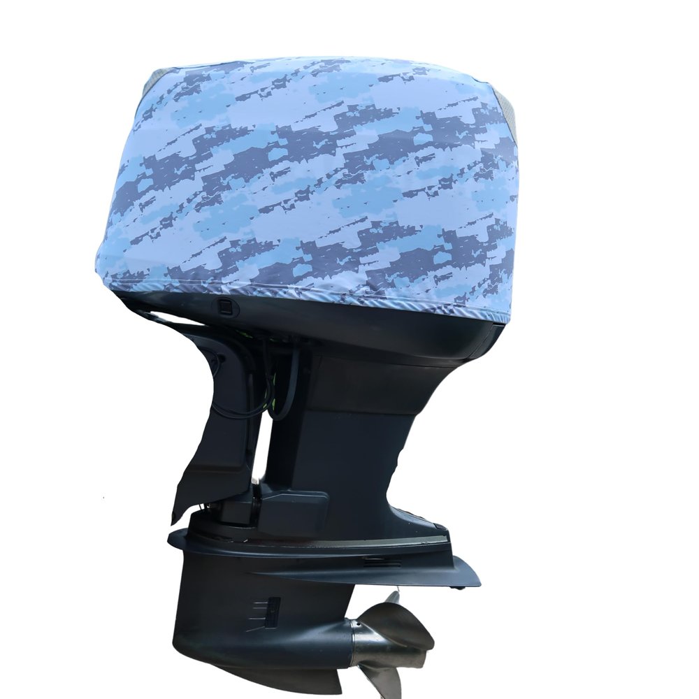 OUTERENVY Blue Digital Camo Outboard Motor Cover for Yam OX 66 V6 150-250 HP (2-Stroke) | Made in USA to Stay on While You Run! | 105E