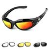 BELINOUS Polarized Motorcycle Riding Glasses Goggles for Men Foam Padding, Windproof Anti-dust Sunglasses w/ 4 Interchangeable Lens Kit & Case, Protective Eyewear for Driving Biking Day and Night view 1
