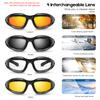 BELINOUS Polarized Motorcycle Riding Glasses Goggles for Men Foam Padding, Windproof Anti-dust Sunglasses w/ 4 Interchangeable Lens Kit & Case, Protective Eyewear for Driving Biking Day and Night view 3