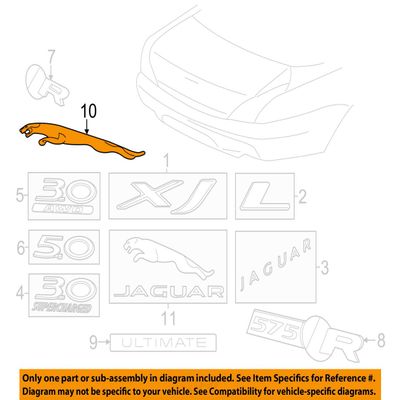 Jaguar OEM 14-18 XJ Trunk Lid-Ornament C2D45699
