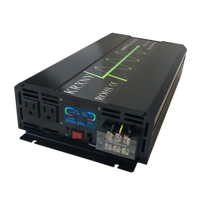 KRXNY 2000W Off Grid Pure Sine Wave Power Inverter 12V DC to 120V AC 60HZ Converter for Home Car Use with LCD Display USB Port