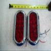 yan (2) 6" Chrome Trailer Truck RED LED Surface Mount Oval Stop Turn Tail Light view 1