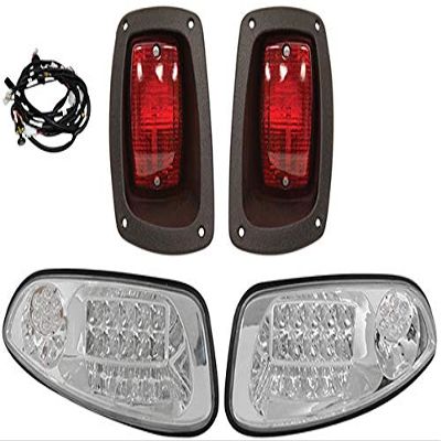 Golf Cart EZGO RXV LED Headlight and Tail Light Kit - Clear Lens (2016+)