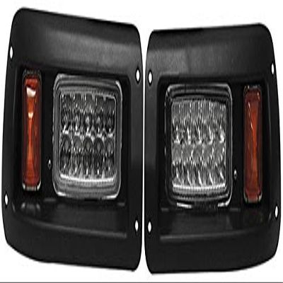 RHOX Golf Cart Club Car DS Adjustable LED Headlights w/Bezels (93+)