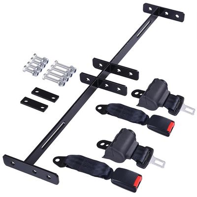 AW 2 Universal Retractable Golf Cart Seat Belts and Bracket Kit Compatible with EZGO Yamaha Club Car
