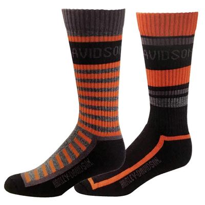 Harley-Davidson Wolverine Men's Mix & Match 2 Pack Socks, Black D99226570-020