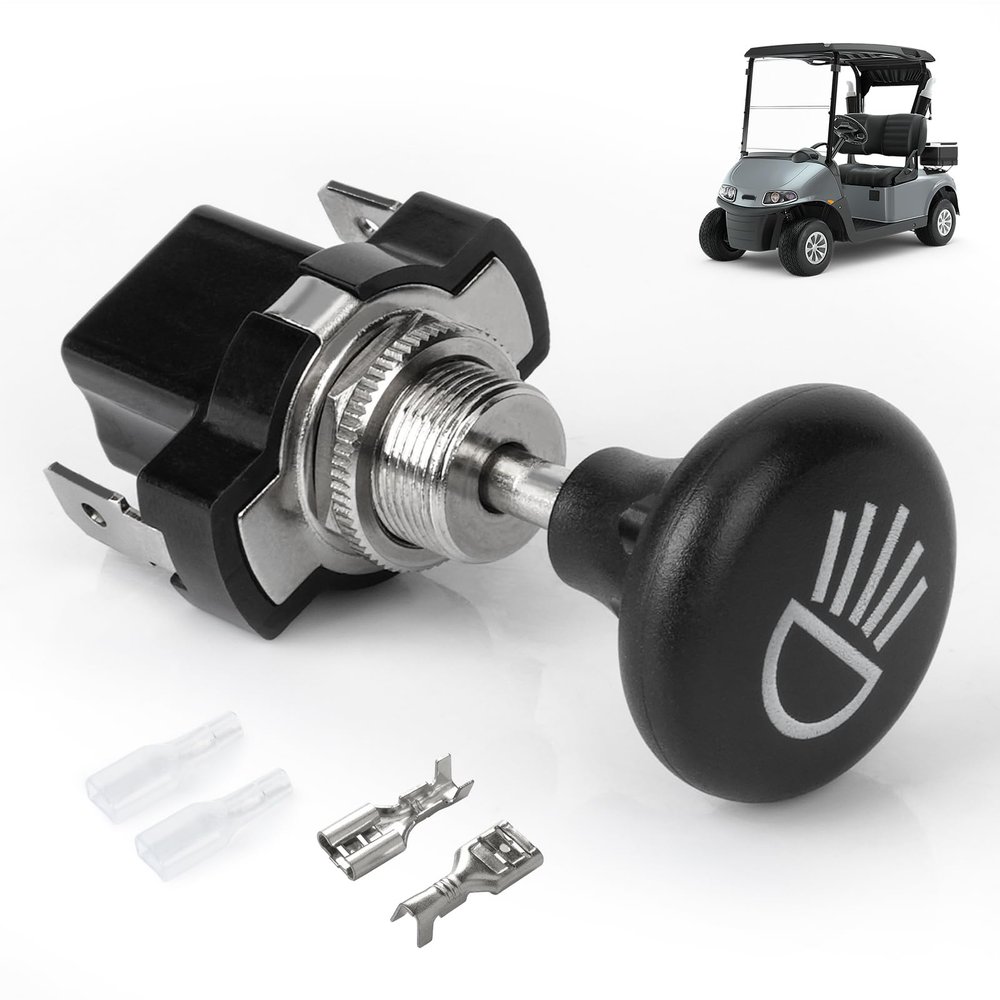 Panglong Universal Golf Cart Light Switch, Push Pull Headlight Switch Button-12Volt Replace for Golf Cart Club Car, Yamaha, EZGO Models, OEM #4034