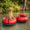 Pack of Three Bradley Heavy Duty Tubes for Floating the River; Whitewater Water Tube; Rubber Inner Tube with Cover for River Floating; Linking Tubes for Floating the River; River raft Tube Red view 4