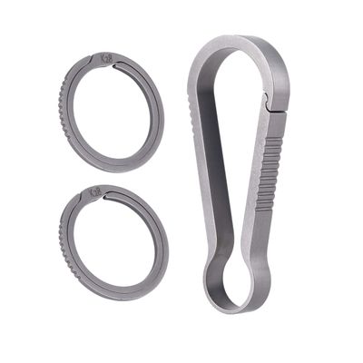 BANG TI Titanium Gear Side-Pushing Keyrings and Quick Release Keychain Hook Kit (H50+2K28)