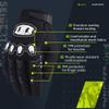 Seibertron Youth Unisex MX ATV MTB Racing Gloves - Full Finger Touchscreen Glove for Bicycle Cycling Mountain Biking Motorcycle and Motocross Black XL view 3