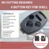 2 Pack Key Fob Shell Case Fit for Honda Accord Civic EX Pilot Keyless Entry Remote Key Housing Replacement with Free Screwdriver Casing Only (Black 2 Pack) view 2