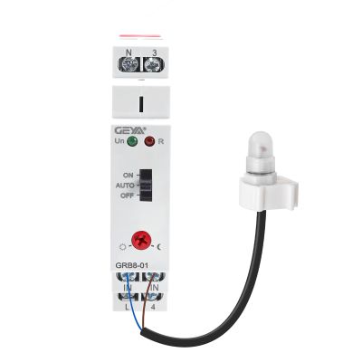 GAEYAELE Din Rail Twilight Switch Photoelectric Timer Light Sensor Relay (GRB8-01,AC110V-240V)