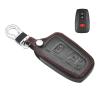 MECHCOS Compatible with Toyota RAV4 4Runner Highlander C-HR Corolla Prius C V Prime AWD-e 3 Buttons Leather Key Fob Cover Case Protector Key Chain Holder view 1