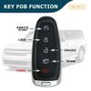 AKS KEYS Replacement for Ford Smart Key 5 Buttons That Use FCC M3N5WY8609 and Part Number 164-R8092 / BT4T-15K601-Hx Compatible with 2011-2019 Selected Models (1) view 4