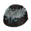 Helmetra Rhinestone Helmet Cover for Riders, Blue Tribal Wings and Heart Stylish Helmet Cover for Women, Riding Helmet Cover, Motorcycle Accessories view 2