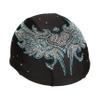 Helmetra Rhinestone Helmet Cover for Riders, Blue Tribal Wings and Heart Stylish Helmet Cover for Women, Riding Helmet Cover, Motorcycle Accessories view 3
