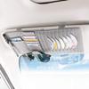 Yolu Auto Car Sun Visor Organizer CD Luxury Leather Shade Organizer CD Travel Holder Bag Cards Wallet Pocket Pen Glasses Clip Cover Storage Electronic Accessory (Gray) view 2