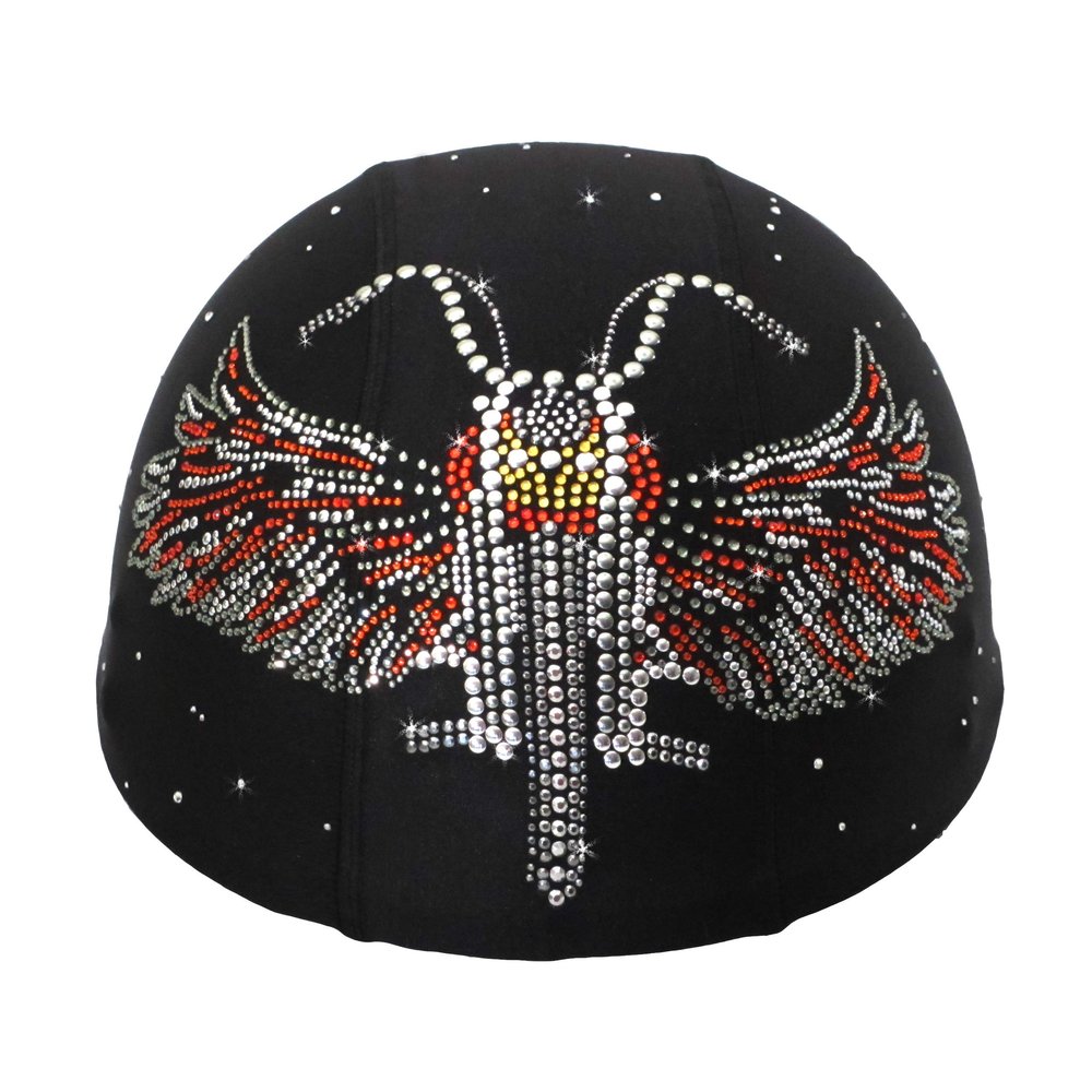 Helmetra Orange Bike with Angel Wings Bling Rhinestone Custom Helmet Cover,Helmet Skin, Half Helmet Cover