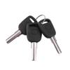 1PC Universal Foldable Car Anti-Theft Steering Wheel Lock and Three Keys Alloy+Leather view 3