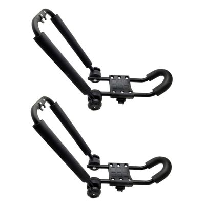 AfterMokit Foldable Kayak Racks with 8.3x17 inch Foam Upper Arm for Roof Rack Crossbar SUP Car Racks J Bar Rooftop Racks with 0.77 inch Steel Tube Black 1 Pair