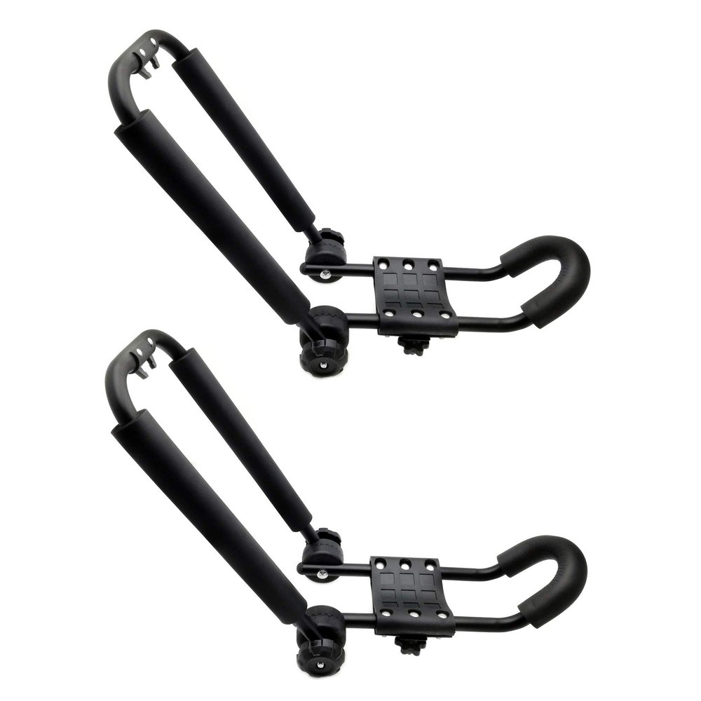 AfterMokit Foldable Kayak Racks with 8.3x17 inch Foam Upper Arm for Roof Rack Crossbar SUP Car Racks J Bar Rooftop Racks with 0.77 inch Steel Tube Black 1 Pair