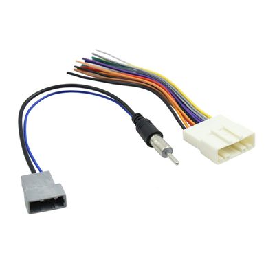 X AUTOHAUX 2 in 1 DC 12V Car DVD Radio Wire Harness with Antenna Adapter Cable for Nissan